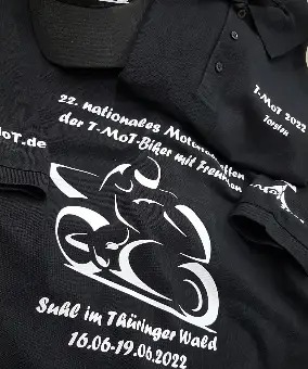 Poloshirt mit Motorrad-Motiv