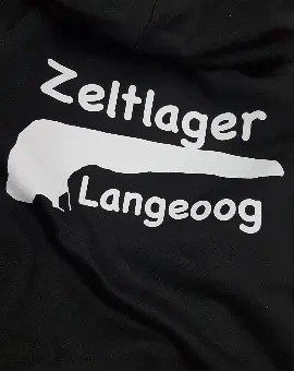 Zeltlager-Shirt mit Langeoog-Schriftzug